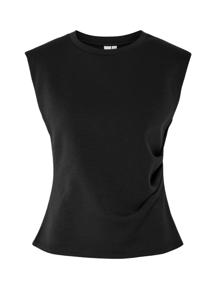 Zwarte t-shirt met strop detail Yaspina Y.A.S.