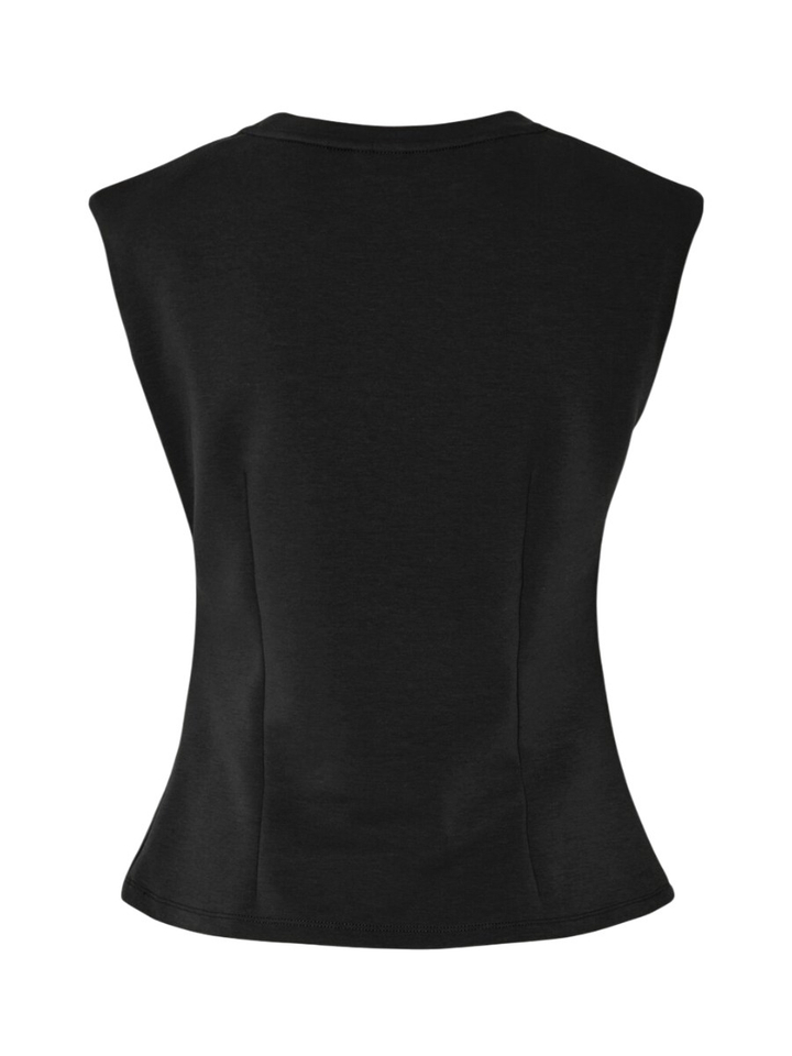 Zwarte t-shirt met strop detail Yaspina Y.A.S.