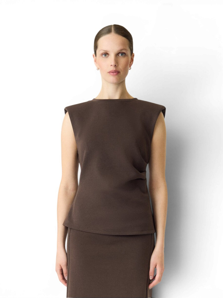 Bruine t-shirt met strop detail Yaspina Y.A.S.