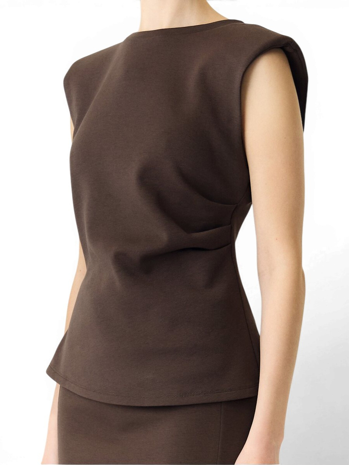 Bruine t-shirt met strop detail Yaspina Y.A.S.