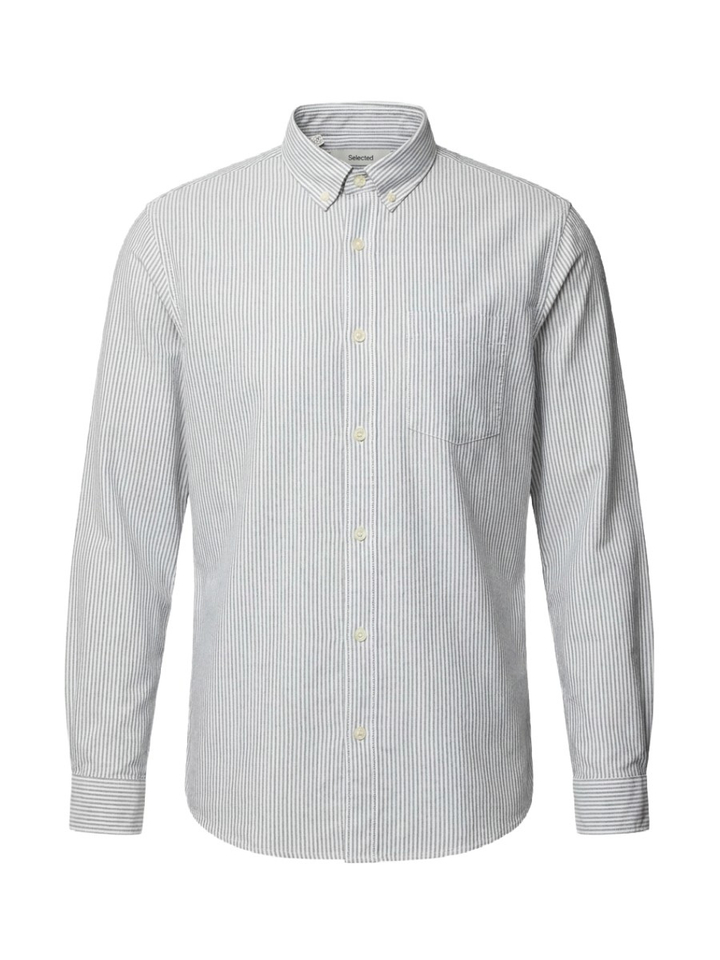 Bright katoenen hemd (regular fit) met blauwe strepen en lange mouwen Regcole Rick Selected