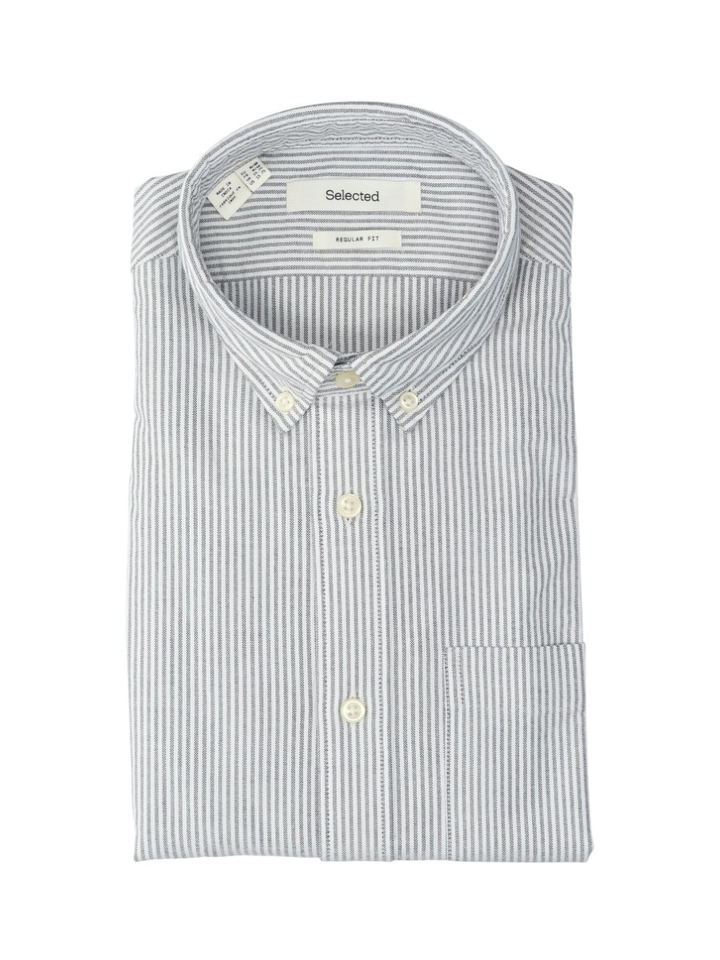 Bright katoenen hemd (regular fit) met blauwe strepen en lange mouwen Regcole Rick Selected