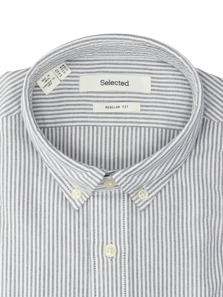 Bright katoenen hemd (regular fit) met blauwe strepen en lange mouwen Regcole Rick Selected