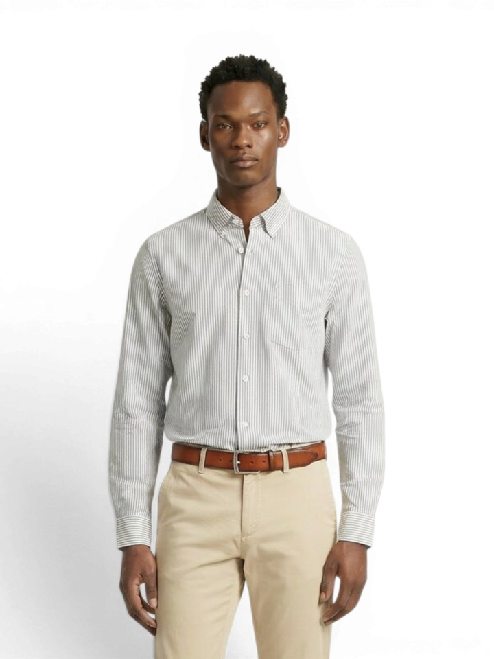 Bright katoenen hemd (regular fit) met blauwe strepen en lange mouwen Regcole Rick Selected