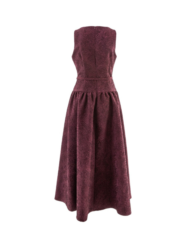 Bordeaux jurk met glitter en stuctuur detail Rinascimento