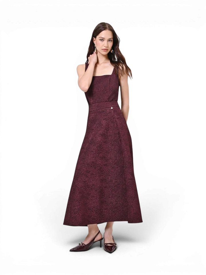Bordeaux rok met glitter en stuctuur detail Rinascimento 