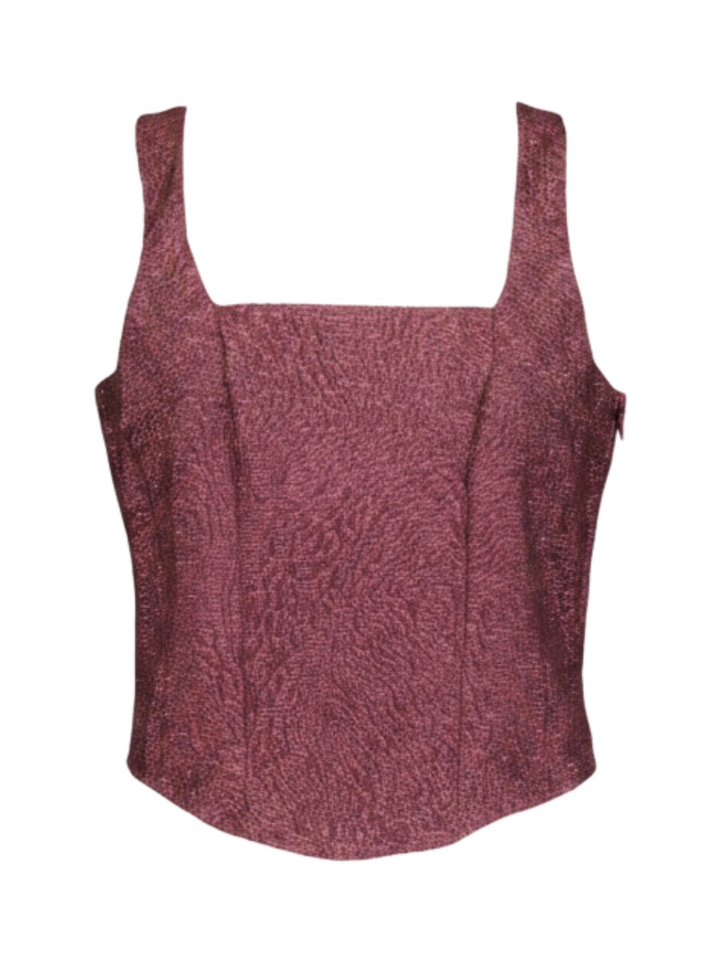 Bordeaux feestelijke top met glitter Rinascimento 