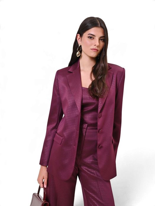 Bordeaux blazer met motief Rinascimento