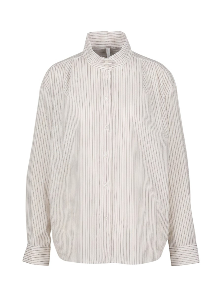 Witte bloes met bordeaux streep Imperial 