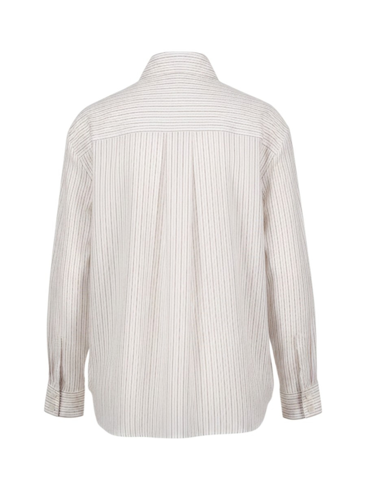 Witte bloes met bordeaux streep Imperial 