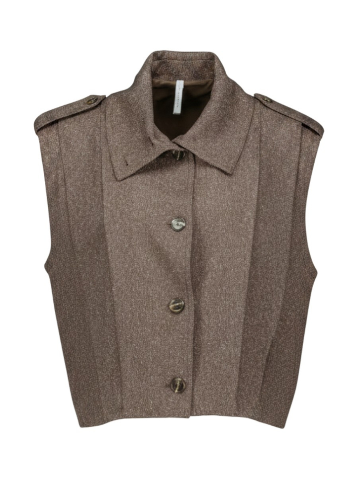 Bruine korte mouwloze vest Imperial