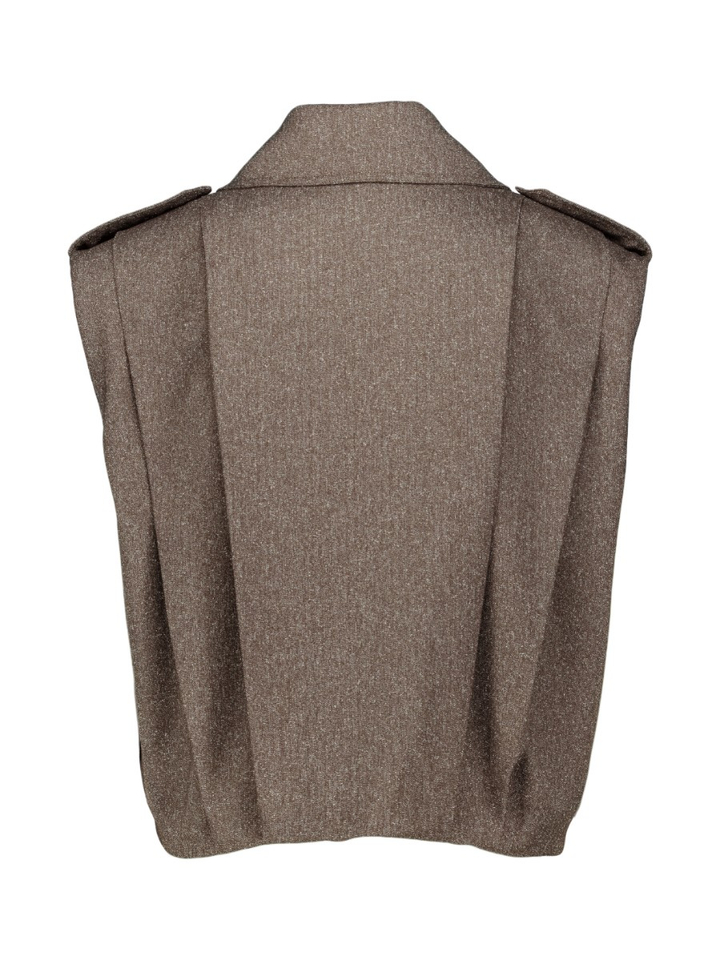 Bruine korte mouwloze vest Imperial