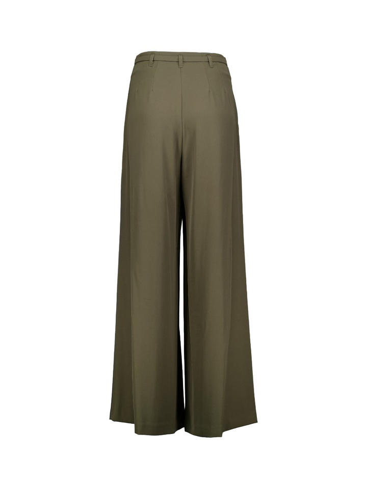 Kaki wijde broek met bandplooien Imperial