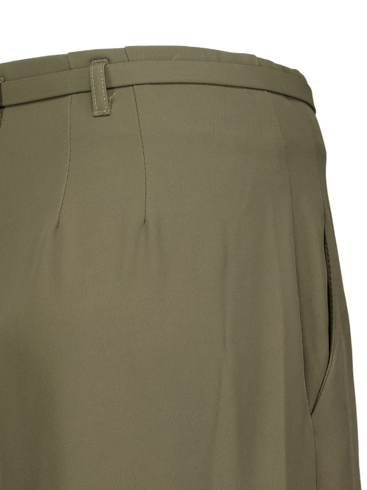 Kaki wijde broek met bandplooien Imperial