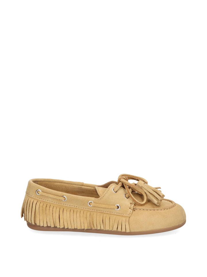 Beige boat loafers met franjes Posa 