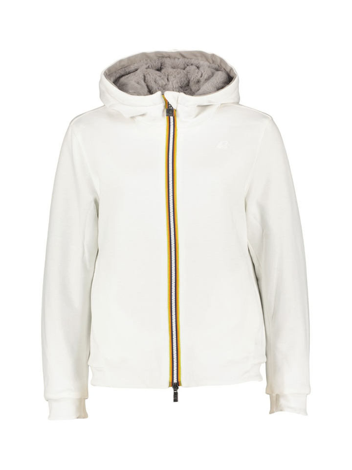 Ecru omkeerbare jas met rits en kap Deva Light Spacer K-Way