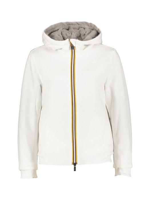 Ecru omkeerbare jas met rits en kap Deva Light Spacer K-Way