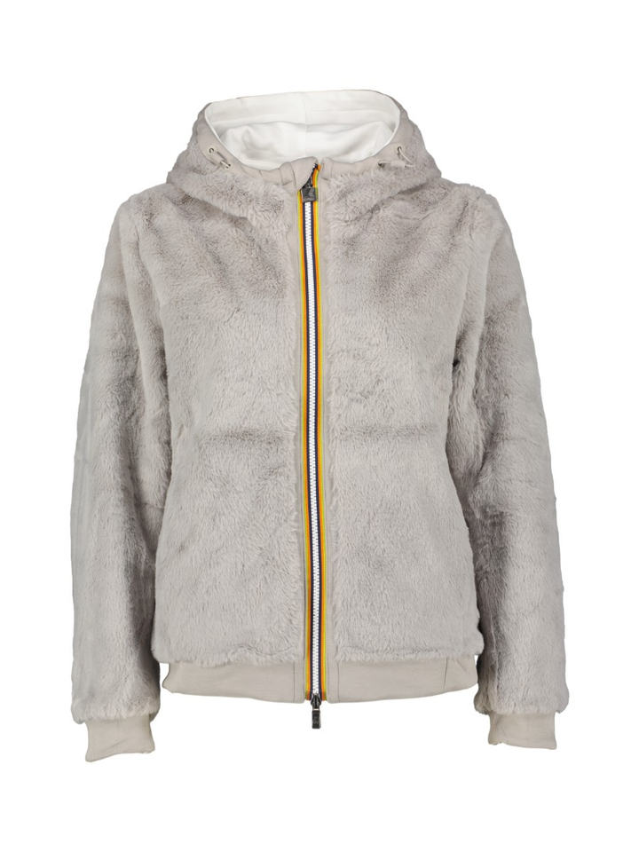 Ecru omkeerbare jas met rits en kap Deva Light Spacer K-Way