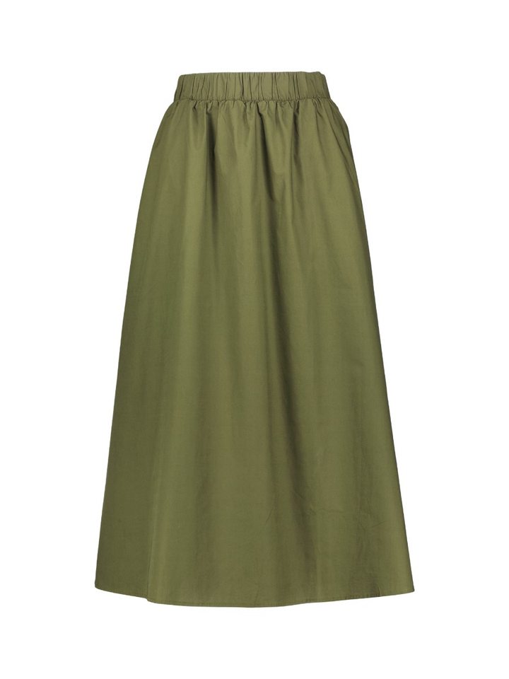 Kaki groene halflange rok met elastiek Visophie Vila