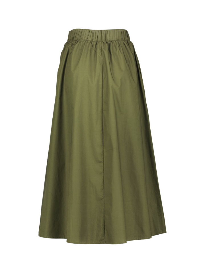 Kaki groene halflange rok met elastiek Visophie Vila