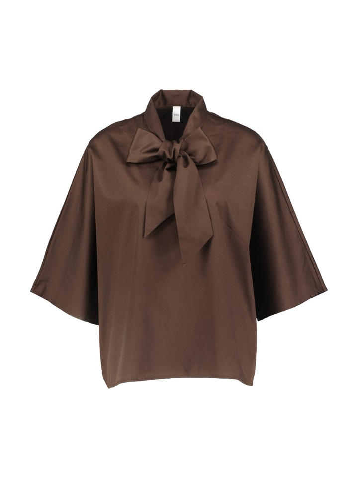 Bruine oversized bloes met strik Yaskaren Y.A.S
