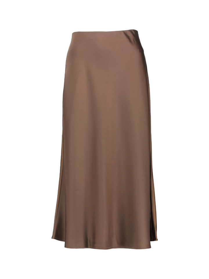 Bruine rok in satijnlook Yaspella Y.A.S