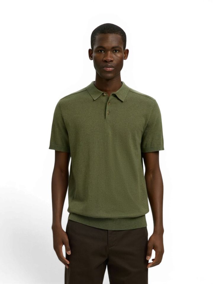 Bordeaux katoenen polo Selected