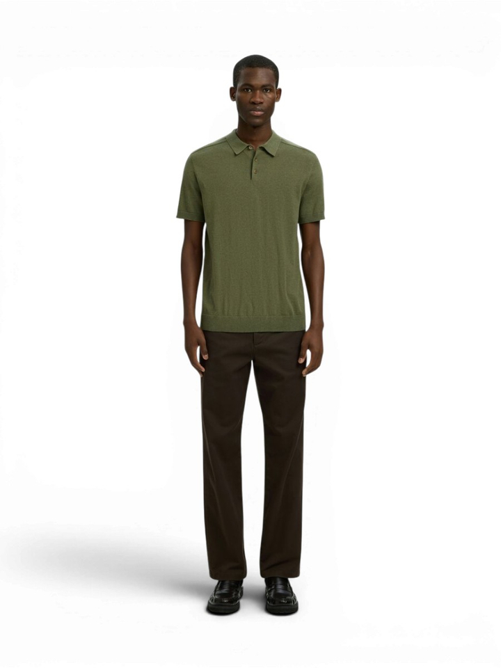 Bordeaux katoenen polo Selected