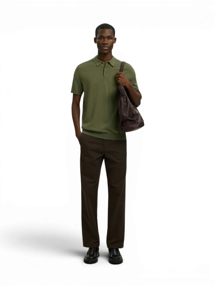Bordeaux katoenen polo Selected