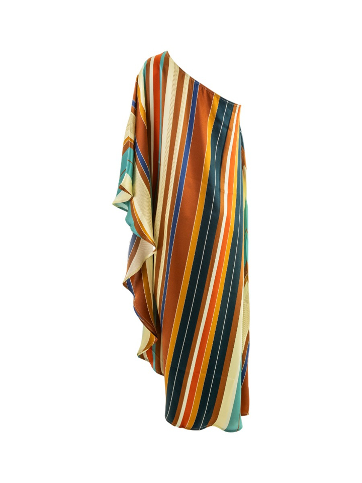Multicolor gestreept oversized off shlouder kleed Mirro Butterfly AVDW