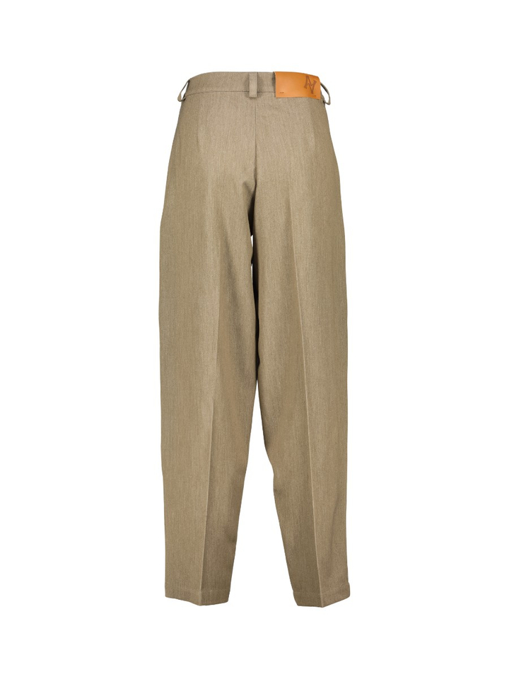 Beige wijde broek met bandplooi Coco AVDW
