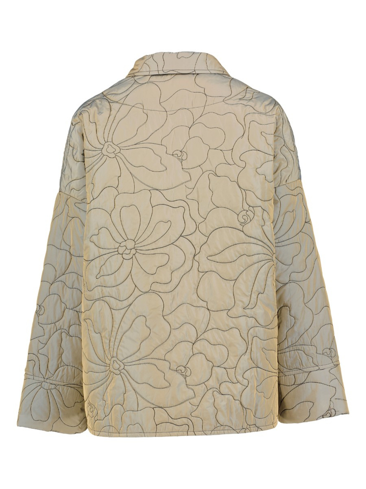 Kaki jas met print Midori Milia AVDW