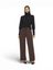 Bruine comfortabele broek met elastiek hoge taille Vila 