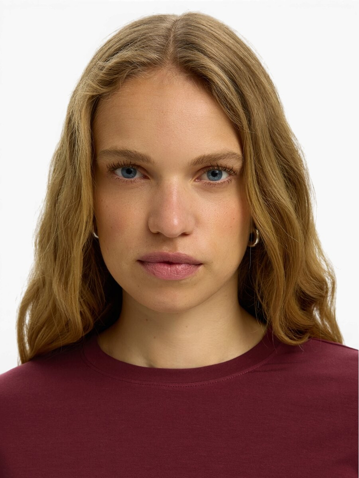 Bordeaux aansluitende T-shirt Selected