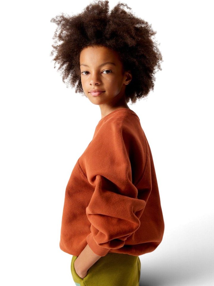 Roestkleurige katoenen sweater met ronde hals American Vintage