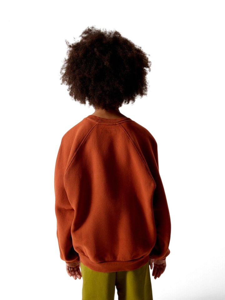 Roestkleurige katoenen sweater met ronde hals American Vintage