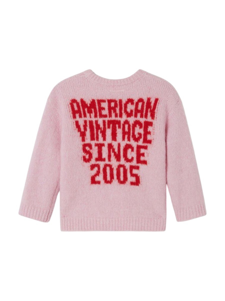 Roze trui met rugtekst en ronde hals American Vintage 