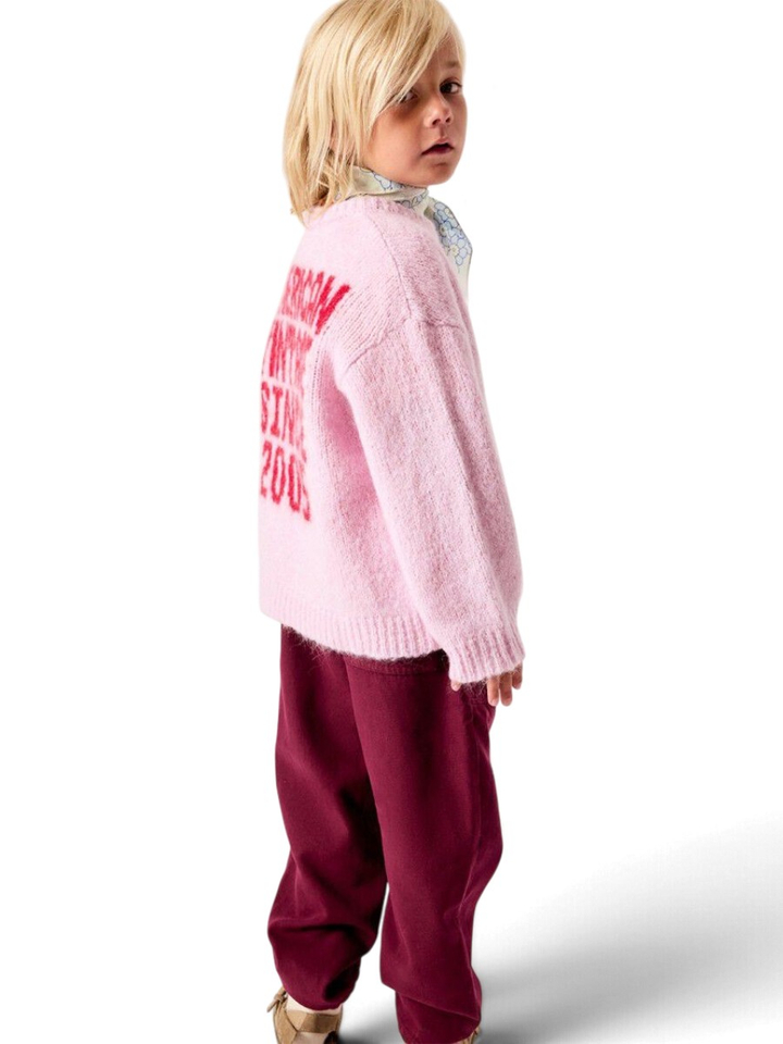 Roze trui met rugtekst en ronde hals American Vintage 