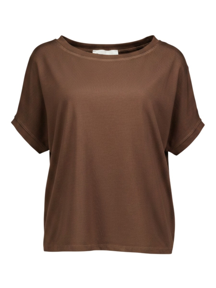 Bruine T-shirt Alma Black Rose