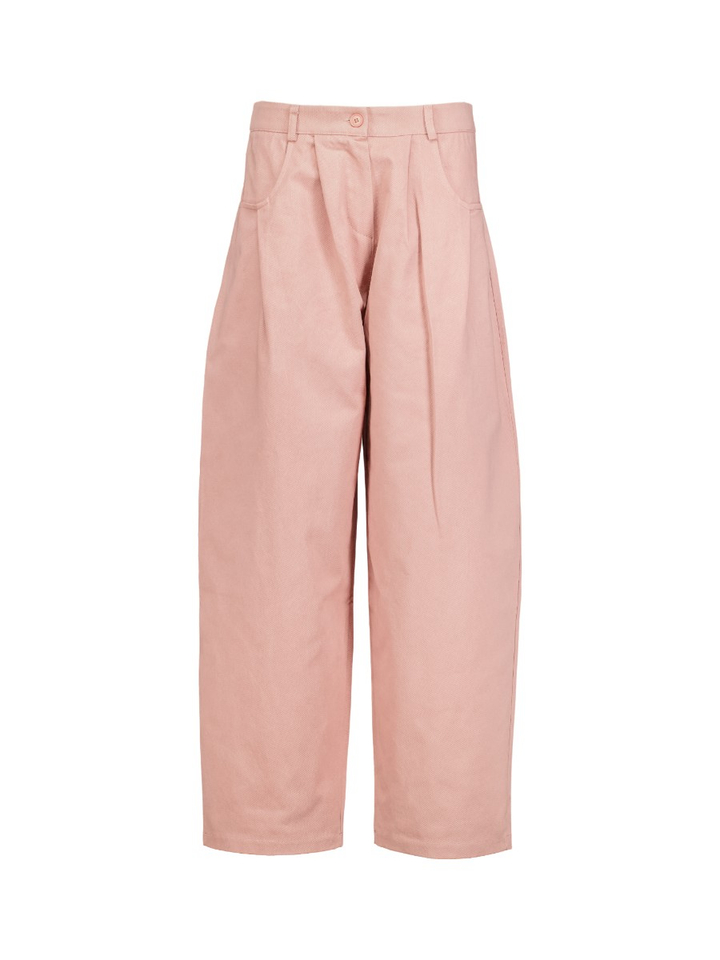 Roze wijde broek met bandplooi Pants Libon Black Rose