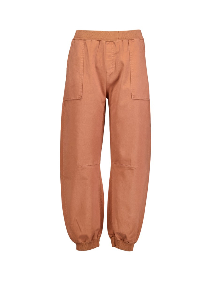 Roestkleurige broek met rekker onderaan Pants Queen Black Rose