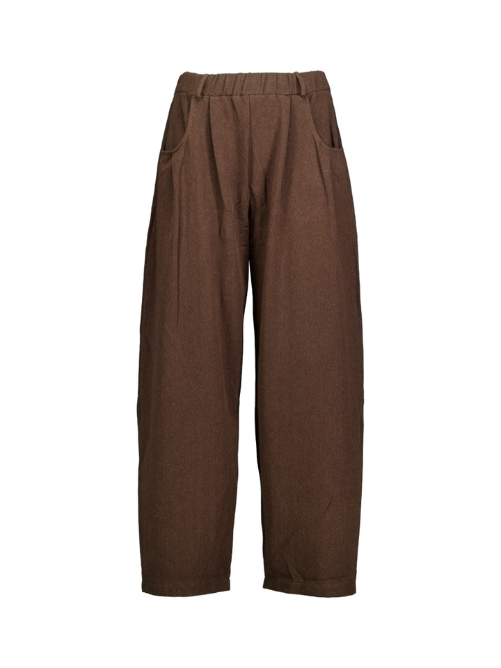 Bruine wijde broek Pants Lilou Black Rose