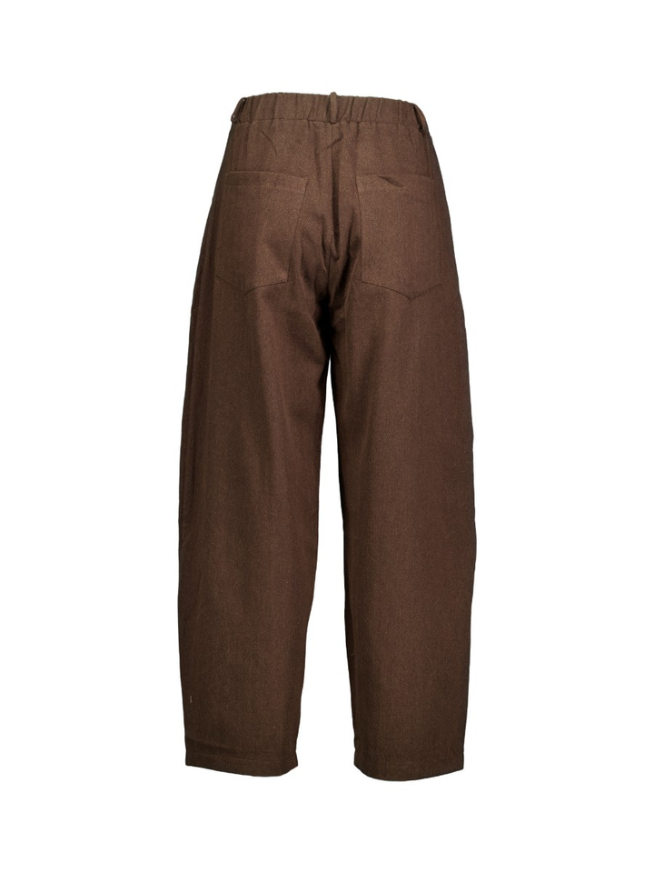 Bruine wijde broek Pants Lilou Black Rose