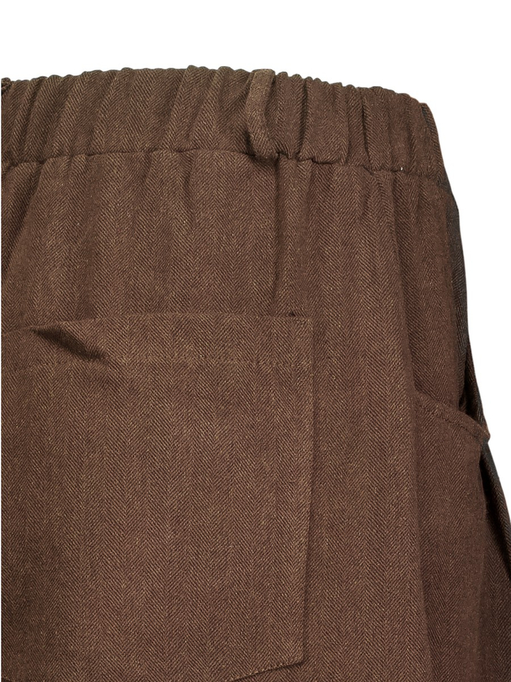 Bruine wijde broek Pants Lilou Black Rose