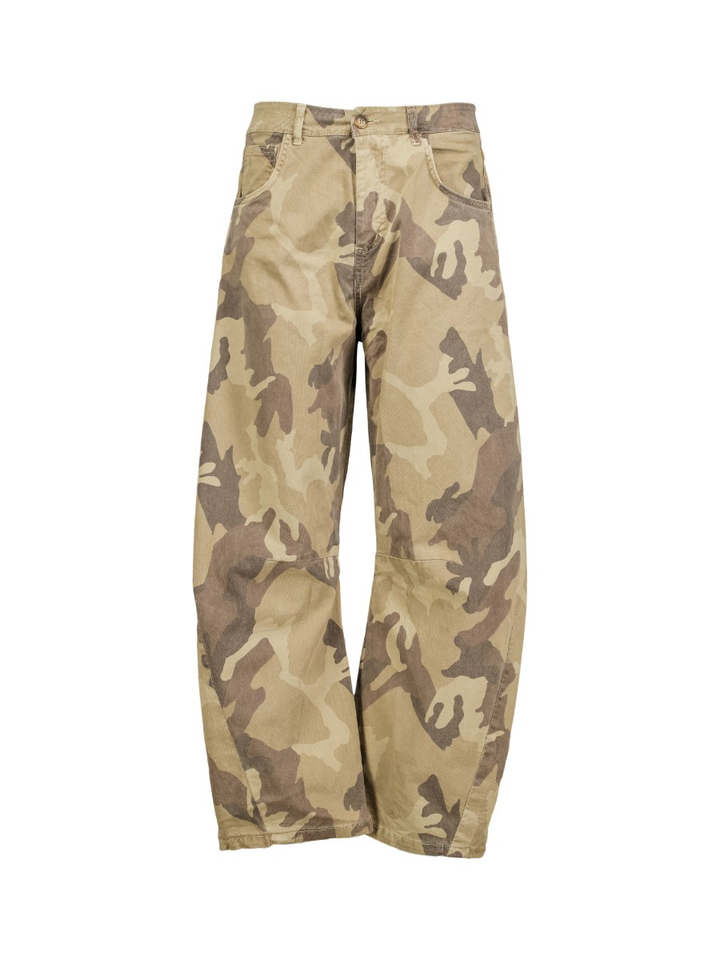 Army print barrel broek Pants Army Black Rose