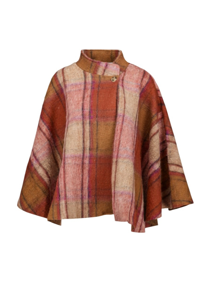 Multicolor gebreide poncho Vest Faro Black Rose