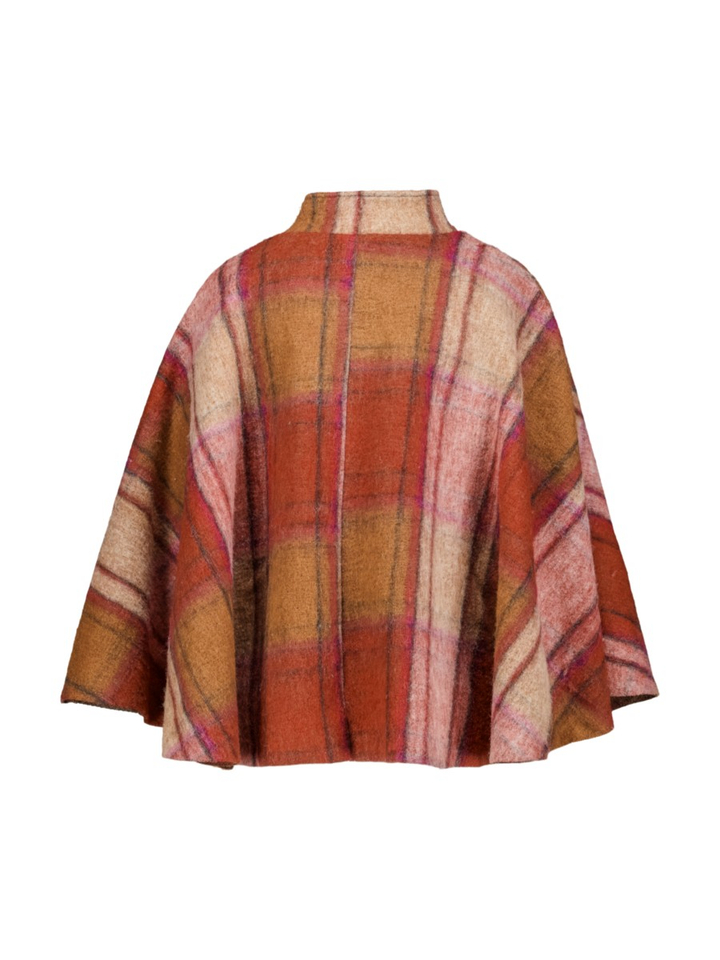 Multicolor gebreide poncho Vest Faro Black Rose