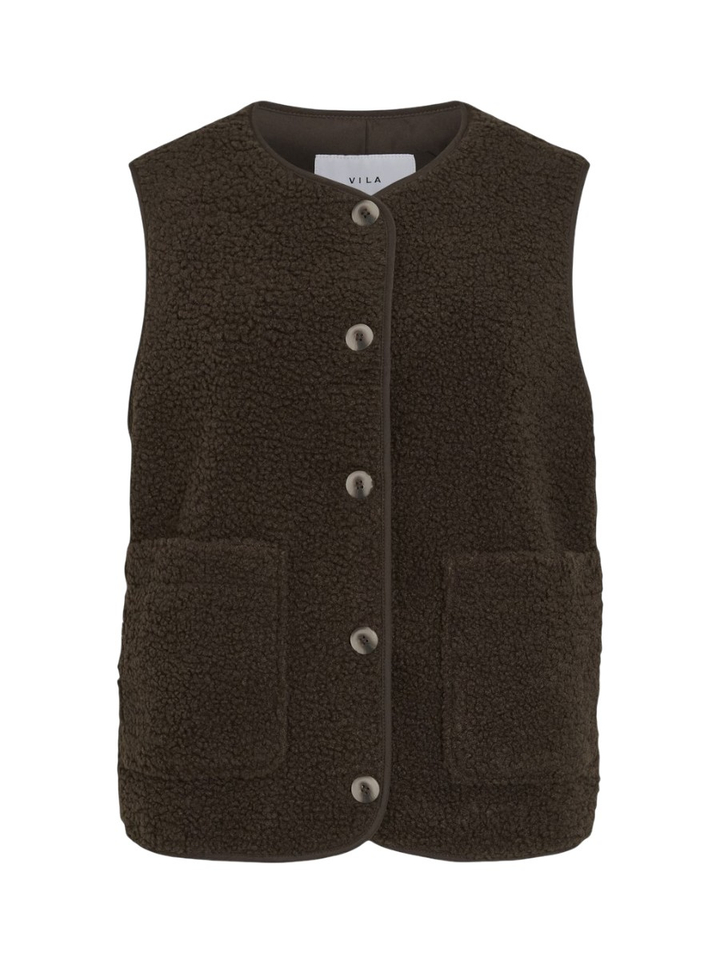 Bruine bodywarmer in teddy Viada Vila