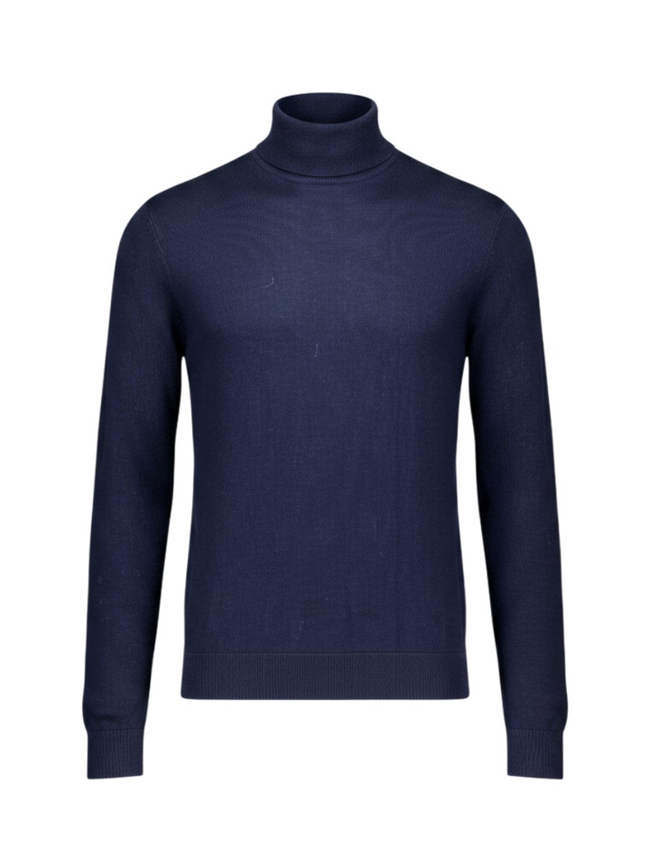 Donkerblauwe trui met rolkraag Selected