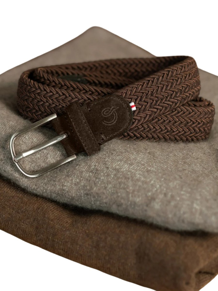 Bruine geweven riem Bond Street La Boucle 